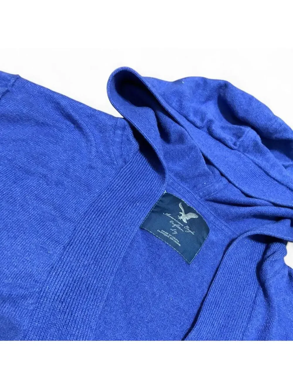 American Eagle Royal Purple Hooded Button Front Cardigan Sweater XL Y2K